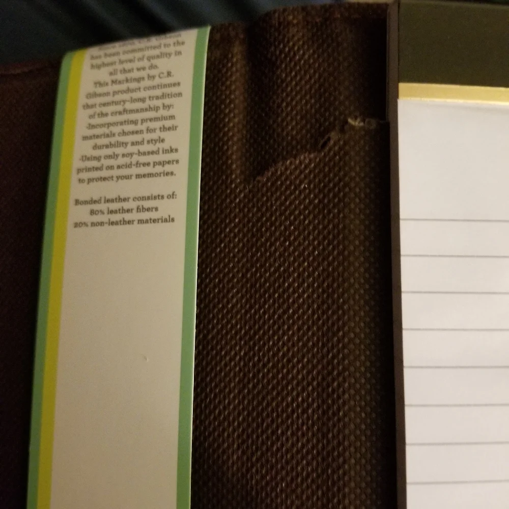 - New Brown Markings Padfolio with pad and pen
